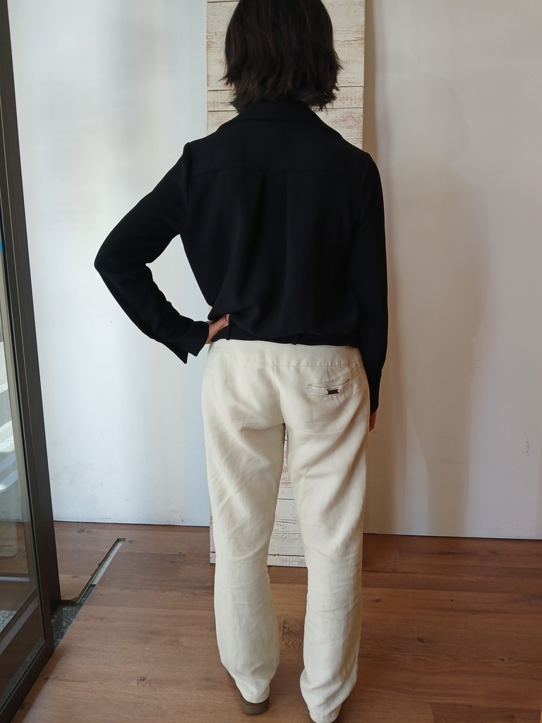 Chemisier noir grand col Taille 38