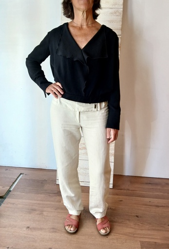 Chemisier noir grand col Taille 38