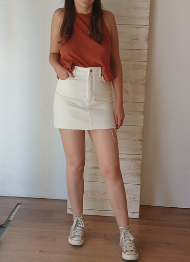 Jupe jeans beige T 36