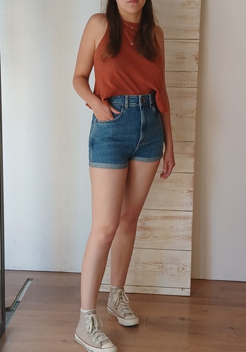 Short en jean foncé  T 36